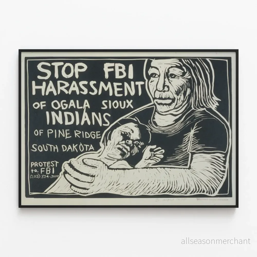 Poster Stop FBI Hållande Ogala Sioux Pine Ridge