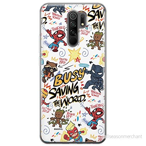 ERT GROUP mobiltelefonfodral för Xiaomi REDMI 9 originalt och officiellt licensierat Marvel mönster Avengers 026 optimalt anpassad till formen på mobiltelefonen, fodral tillverkad av TPU plast 5904805198465