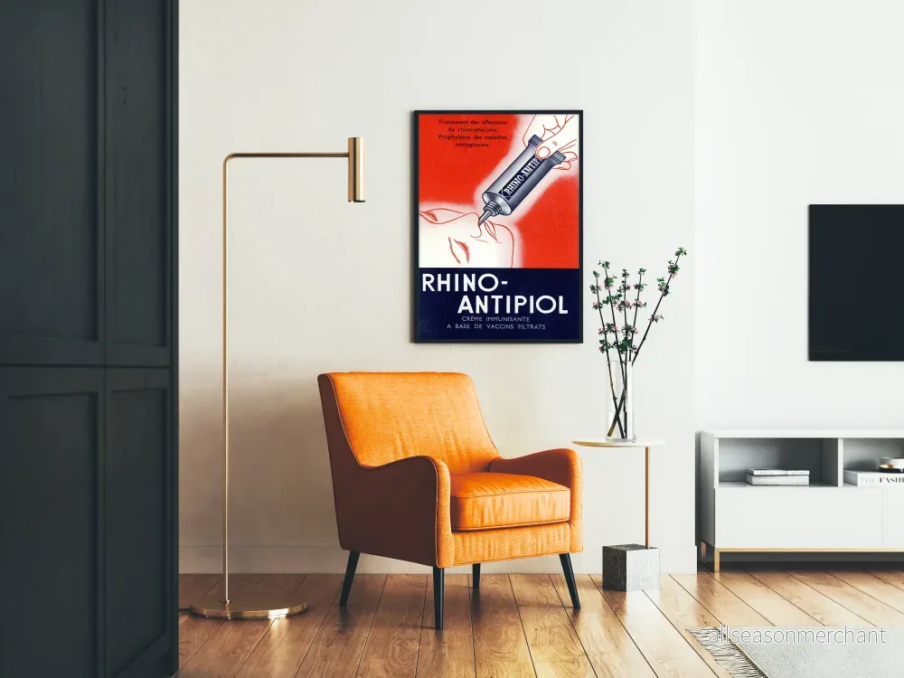 Vintageposter Rhino-Antipiol Behandling av Rhino-farynxens sjukdomar - Bild 2