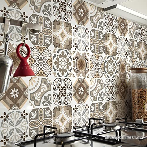 Ambiance Väggklistermärke Carrelage Självhäftande Cuisine de Bain 9 klistermärken Authentique Ciment Carreaux RITHANA 9stickers10 x 10 cm 5415231679119