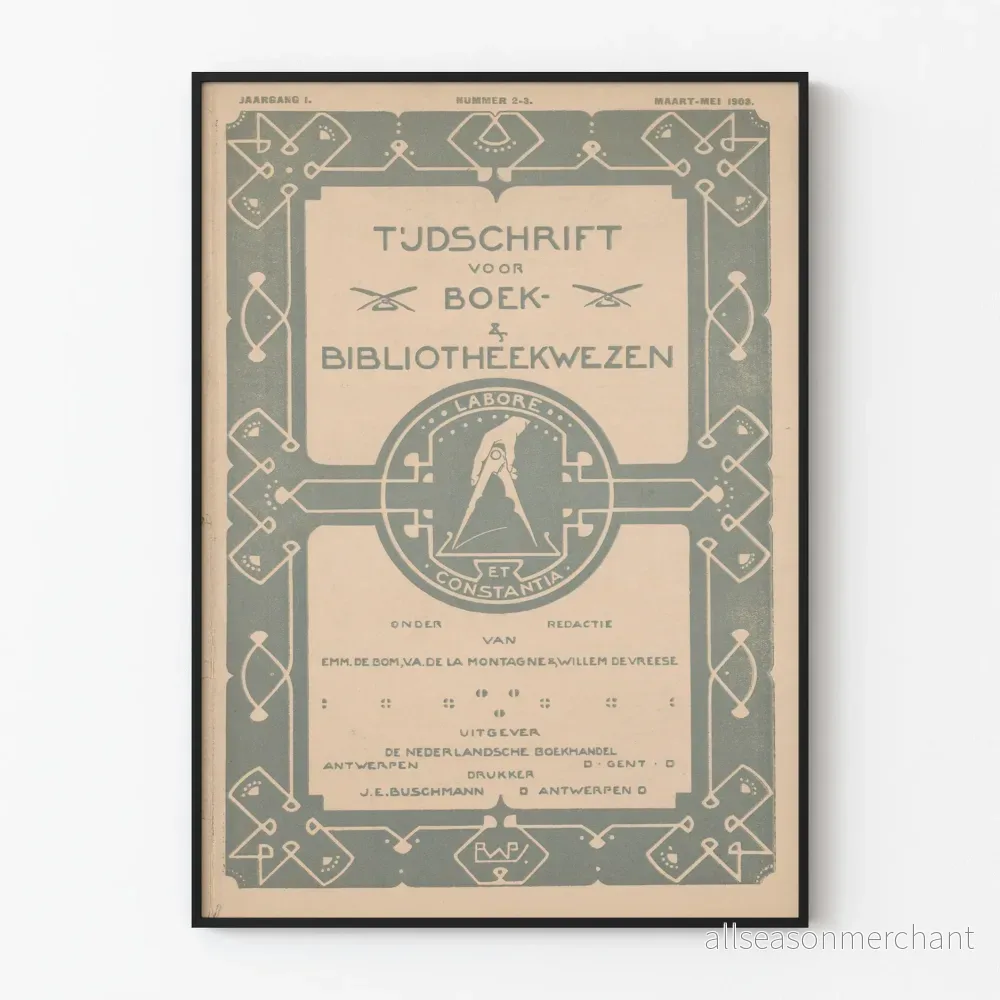 Vintageposter Journal Tidskrift för Bok och Bibliotek 1903