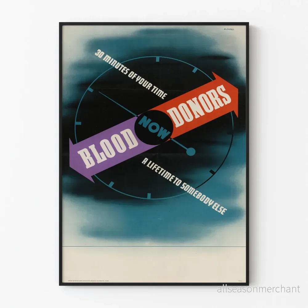 Vintageposter för blodgivning – 30 minuter av din tid