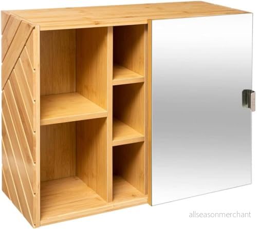 Avilia Skjutspegel med organisatör skjutdörr, i bambu, 54,5 x 21,5 45 cm, brun 8056819010718