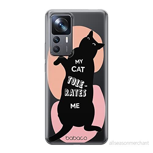 ERT GROUP mobiltelefonfodral för Xiaomi 12T/12T pro/K50 Ultra originalt och officiellt licensierat Babaco mönster Cats 003 optimalt anpassad till formen på mobiltelefonen, gedeeltelijk transparant 5905511583743