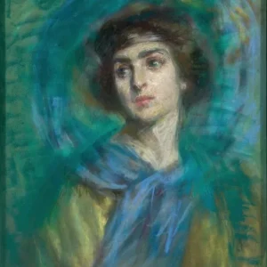 Målning L'écharpe bleue - Alice Pike Barney | Konsttryck - Bild 2