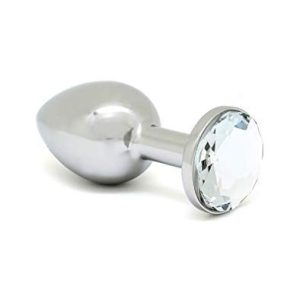 Rimba Analplugg LITEN med kristall, Silver, Ø 3 x 7.3 cm 8718924228647