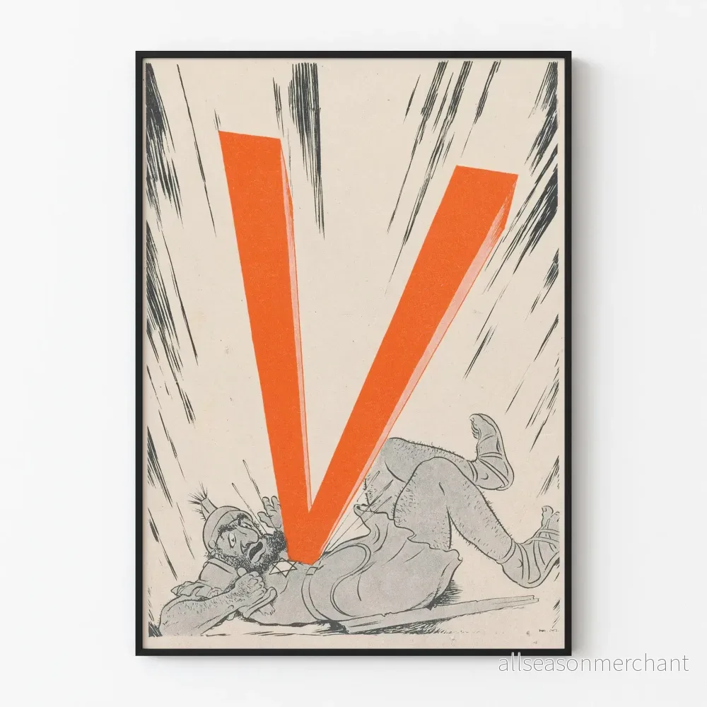 Historisk antisemitisk poster med propagandabokstaven V