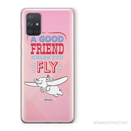 ERT GROUP mobiltelefonfodral för Samsung A71 originalt och officiellt licensierat Disney mönster Dumbo 004 Vit optimalt anpassad till formen på mobiltelefonen, gedeeltelijk transparant 5903537512389