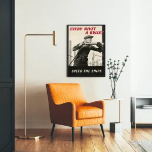 Vintage industriell poster Every Rivet a Bullet - Väggdekoration verkstad - Bild 2