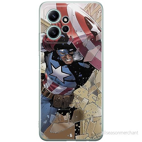 ERT GROUP mobiltelefonfodral för Xiaomi REDMI NOTE 12 4G originalt och officiellt licensierat Marvel mönster Capitan America 021 anpassad till formen på mobiltelefonen, fodral tillverkad av TPU plast 5905511954345