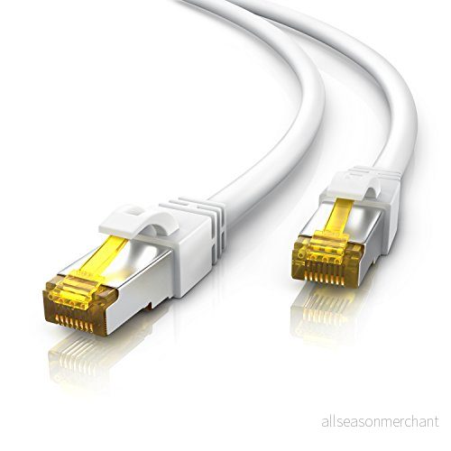 CSL 7,5 m CAT 7 nätverkskabel Gigabit Ethernet LAN kabel 10 000 Mbit S patchkabel Cat.7 råkabel FTP PIMF avskärmning med RJ 45 kontakt switch router modem åtkomstpunkt 4250874846358