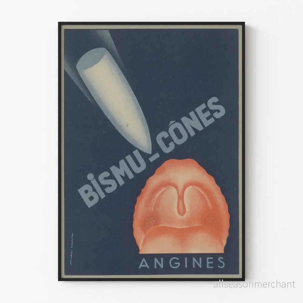 Vintageposter Bismu-Cônes för industriell väggdekoration