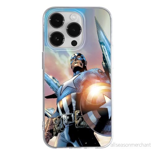ERT GROUP mobiltelefonfodral för Apple Iphone 14 PRO originalt och officiellt licensierat Marvel mönster Captain America 015 anpassad till formen på mobiltelefonen, fodral tillverkad av TPU plast 5905131926487