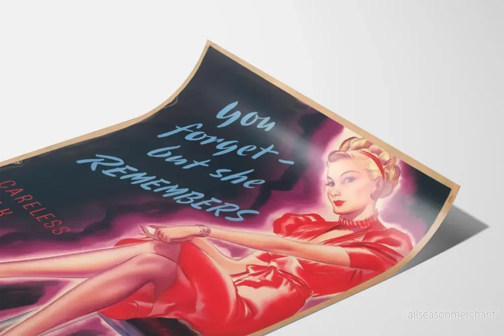 Vintage poster You Forget But She Remembers - Retro väggdekoration - Bild 3