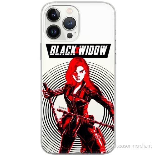 ERT GROUP mobiltelefonfodral för Iphone 13 PRO MAX originalt och officiellt licensierat Marvel mönster Black Widow 008 Vit optimalt anpassad till formen på mobiltelefonen, gedeeltelijk transparant 5903932926071