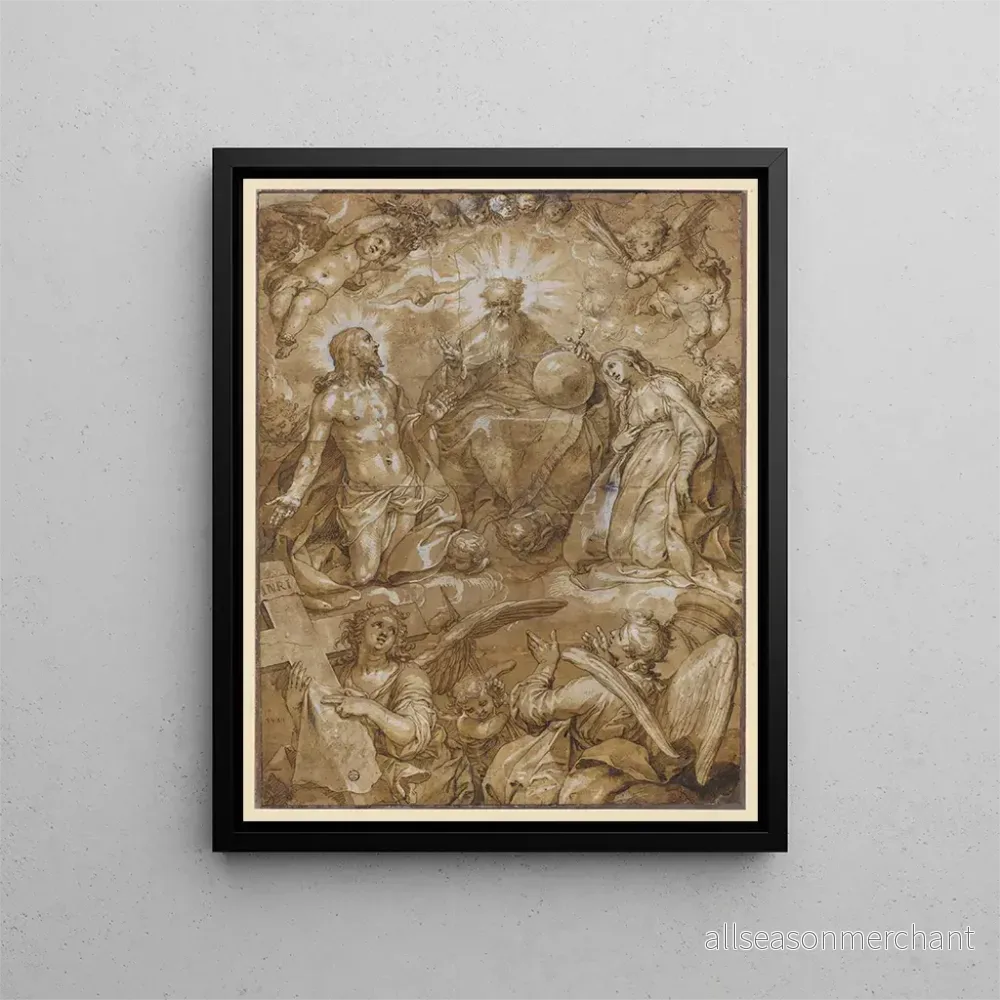 Målning av Intercession av Kristus och Maria hos Gud Fadern – Abraham Bloemaert | Konsttryck Målning av Intercession av Kristus och Maria hos Gud Fadern – Abraham Bloemaert | Konsttryck