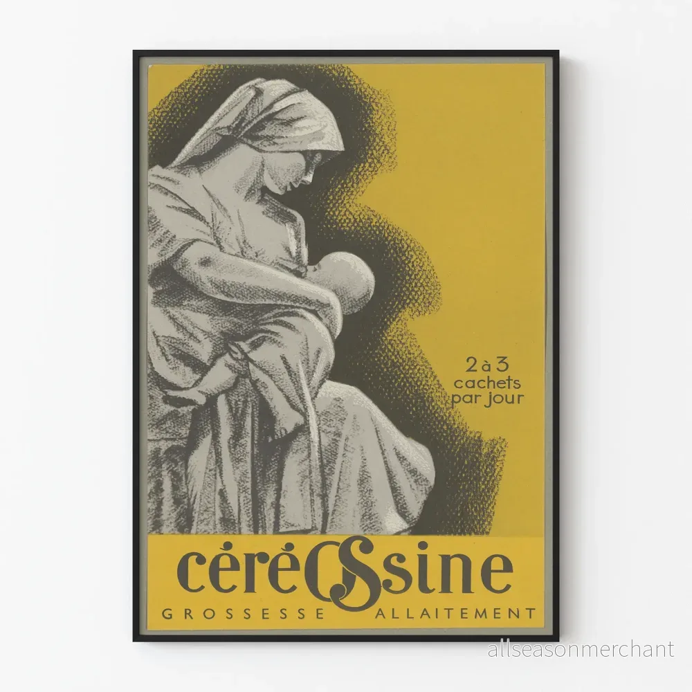 Vintageposter Céréossine Graviditet Amning