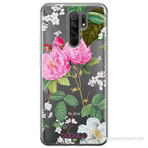 ERT GROUP mobiltelefonfodral för Xiaomi REDMI 9 originalt och officiellt licensierat Babaco mönster Flowers 037 optimalt anpassad till formen på mobiltelefonen, gedeeltelijk transparant 5905131299246