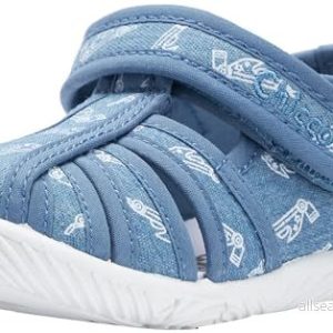 Chicco Unisex barn hem och dagis skor med kardborreband tofflor, Ljusblå, 24 EU 8051182477557