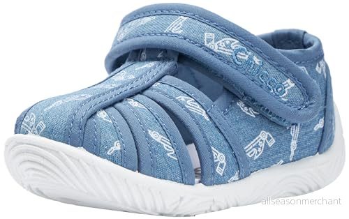 Chicco Unisex barn hem och dagis skor med kardborreband tofflor, Ljusblå, 24 EU 8051182477557