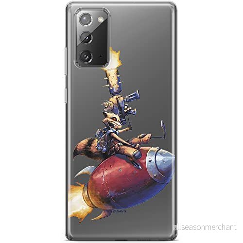 ERT GROUP mobiltelefonfodral för Samsung GALAXY NOTE 20 originalt och officiellt licensierat Marvel mönster Rocket 007 optimalt anpassad till formen på mobiltelefonen, gedeeltelijk transparant 5903040451380