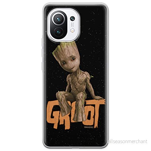 ERT GROUP mobiltelefonfodral för Xiaomi 11 originalt och officiellt licensierat Marvel mönster Groot 005 optimalt anpassad till formen på mobiltelefonen, fodral tillverkad av TPU plast 5904805357664