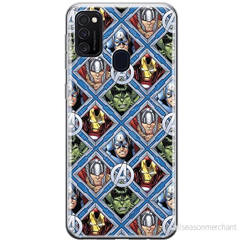ERT GROUP mobiltelefonfodral för Samsung M21 originalt och officiellt licensierat Marvel mönster Avengers 004 optimalt anpassad till formen på mobiltelefonen, fodral tillverkad av TPU plast 5903537835907