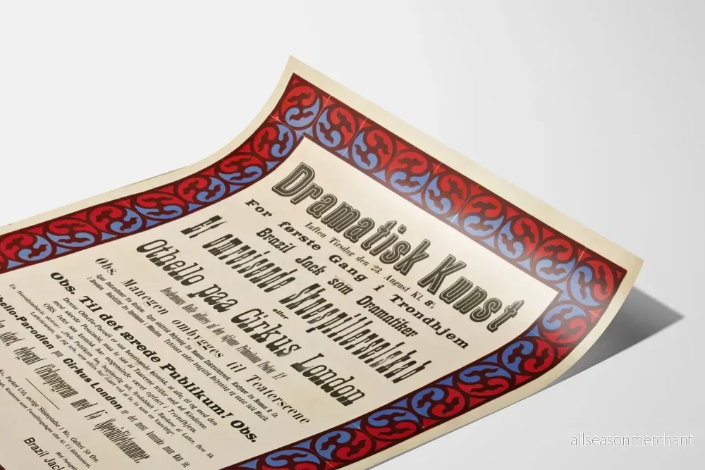 Vintageaffisch för teater, dramatisk konst med ornamentram - Bild 3