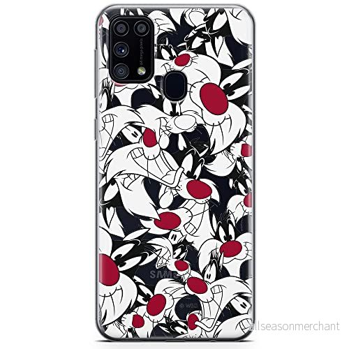 ERT GROUP mobiltelefonfodral för Samsung M31 originalt och officiellt licensierat Looney Tunes mönster Sylvester 004 optimalt anpassad till formen på mobiltelefonen, gedeeltelijk transparant 5904805478581