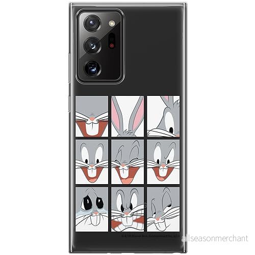 ERT GROUP mobiltelefonfodral för Samsung GALAXY NOTE 20 ULTRA originalt och officiellt licensierat Looney Tunes mönster Bugs 015 anpassad till formen på mobiltelefonen, gedeeltelijk transparant 5905795077532