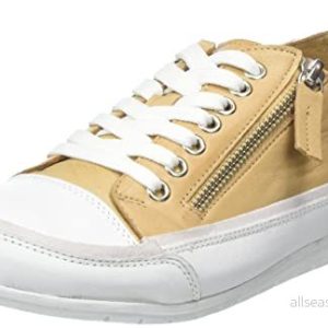 Andrea Conti Damskor, halvsko sneakers, sportigt läder, snörning 0345911, Kamel vit, 38 EU 4065139951254
