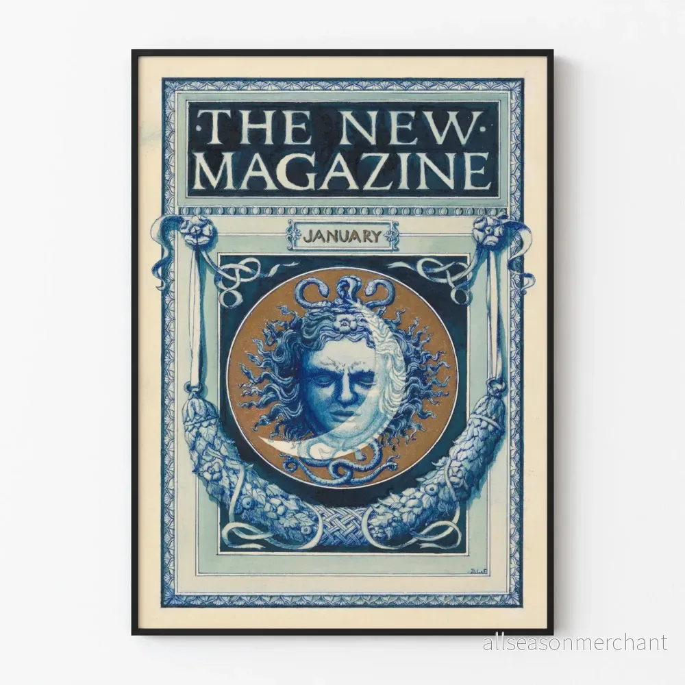 Vintage dekorativ poster The New Magazine januari