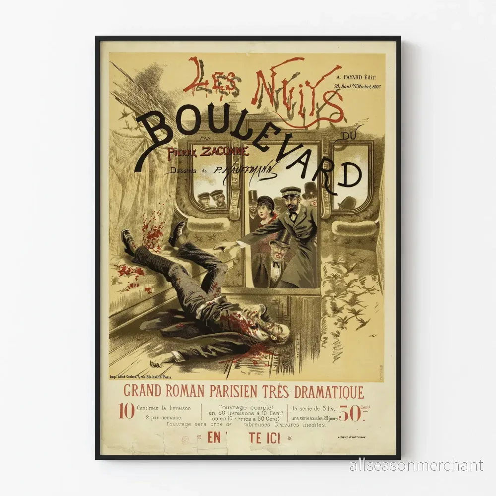 Vintageposter Les Nuits du Boulevard - Dramatisk väggdekoration