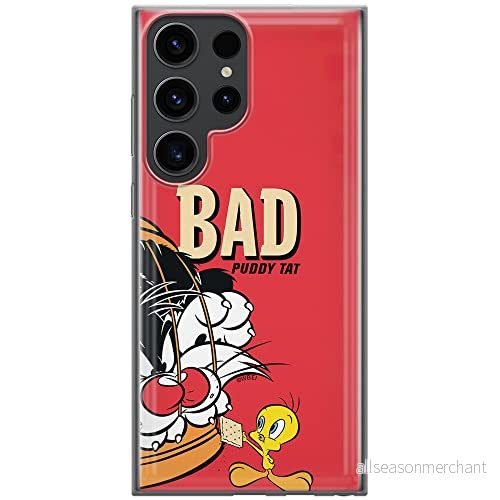 ERT GROUP mobiltelefonfodral för Samsung S23 ULTRA originalt och officiellt licensierat Looney Tunes mönster Sylvester & Tweety 003, fodral tillverkad av TPU plast 5905511457105