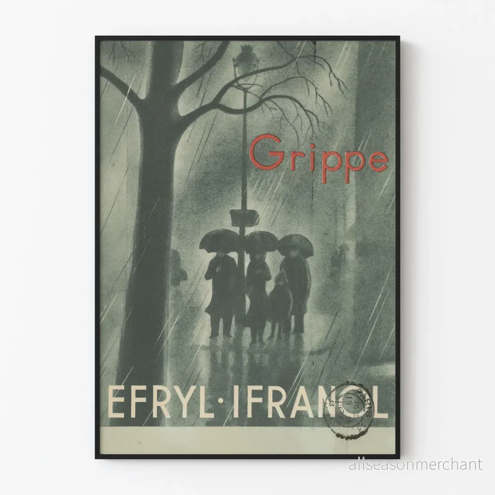 Vintage reklamposter för influensa EFRYL IFRANOL