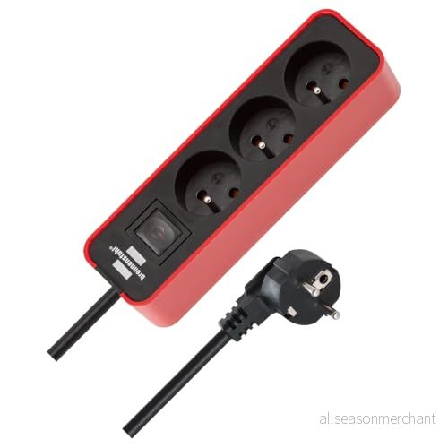 Brennenstuhl ECOLOR grenuttag röd, 3 uttag, med 1,5 m kabel 3281852310708