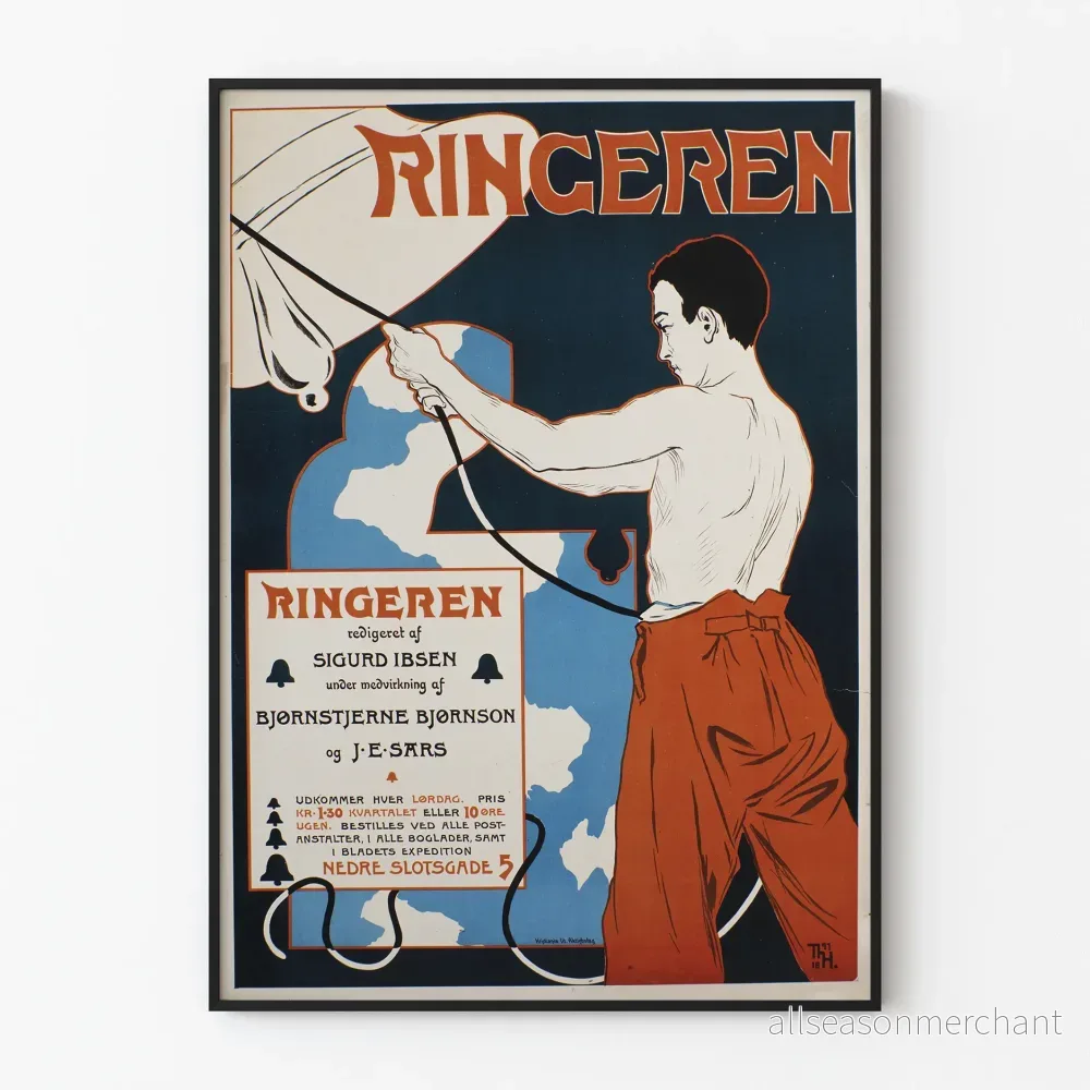 Vintageposter RINGERE - Konstnärlig väggdekoration i retrostil
