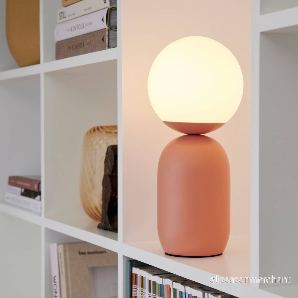 Nordlux Bordslampa Notti av metall och glas, terrakotta 5704924011603