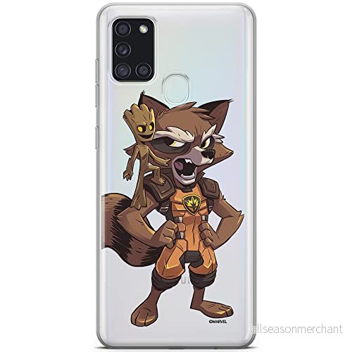 ERT GROUP mobiltelefonfodral för Samsung A21s originalt och officiellt licensierat Marvel mönster Guardians of the Galaxy 018 optimalt anpassad till formen på mobiltelefonen, gedeeltelijk transparant 5903040258088