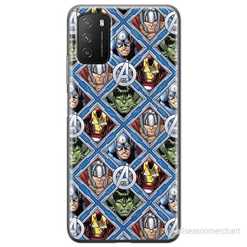 ERT GROUP mobiltelefonfodral för Xiaomi REDMI 9T originalt och officiellt licensierat Marvel mönster Avengers 004 optimalt anpassad till formen på mobiltelefonen, fodral tillverkad av TPU plast 5904805604140