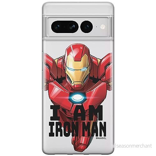 ERT GROUP mobiltelefonfodral för Google PIXEL 7 PRO originalt och officiellt licensierat Marvel mönster Iron Man 029 optimalt anpassad till formen på mobiltelefonen, gedeeltelijk transparant 5905795169442