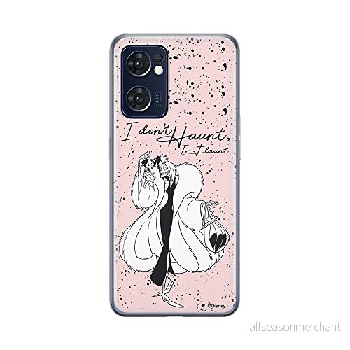 ERT GROUP mobiltelefonfodral för Oppo RENO 7 5G originalt och officiellt licensierat Disney mönster Cruella & Puppy 001 optimalt anpassad till formen på mobiltelefonen, fodral tillverkad av TPU plast 5905511302221