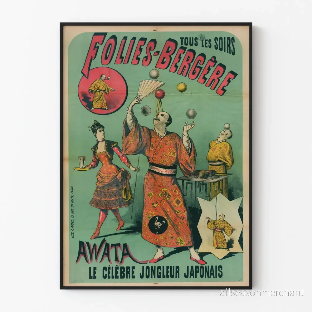 Poster Folies Bergère Jonglör Japansk Awata Poster Folies Bergère Jonglör Japansk Awata