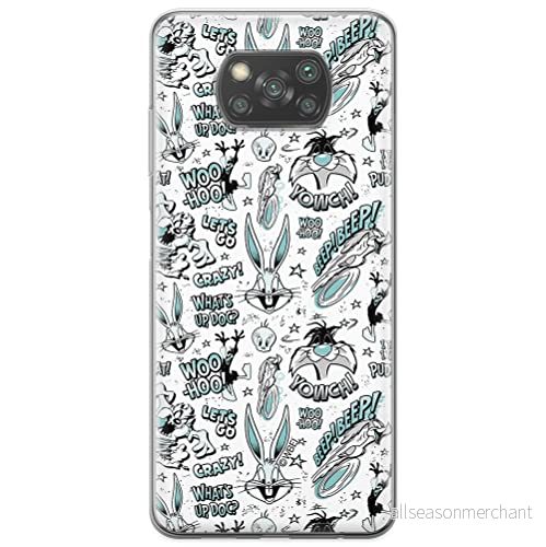 ERT GROUP mobiltelefonfodral för Xiaomi POCOPHONE X3 originalt och officiellt licensierat Looney Tunes mönster 004 optimalt anpassad till formen på mobiltelefonen, fodral tillverkad av TPU plast 5903537126111