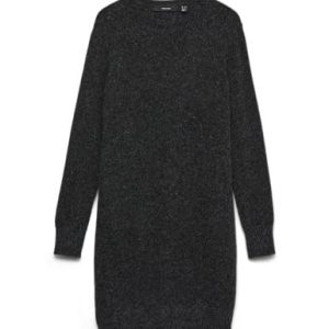 Vero Moda VMDOFFY LS O-hals Stickad Klänning – Svart Melange 5714487320739 Vero Moda VMDOFFY LS O-hals Stickad Klänning – Svart Melange 5714487320739