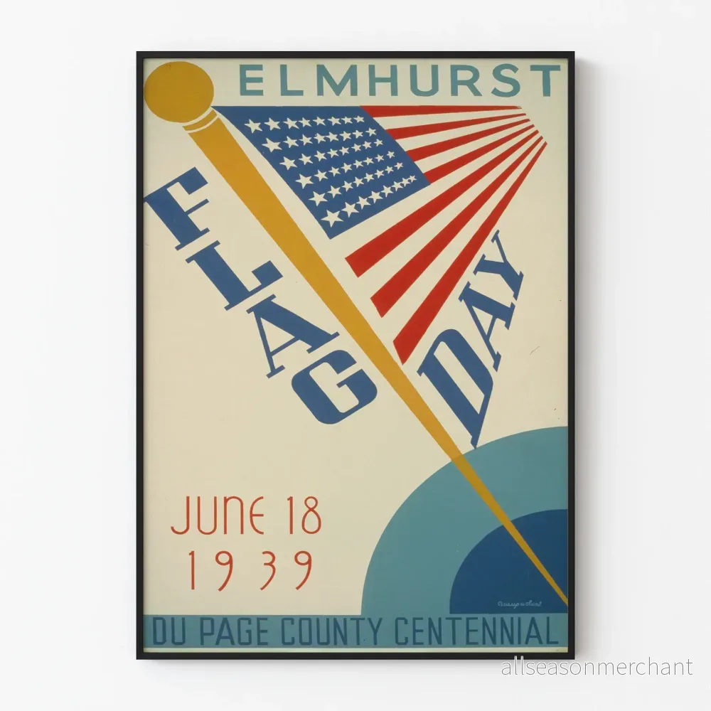 Poster Firandets Dag Elmhurst 1939 – Retro Amerikansk Väggdekoration Poster Firandets Dag Elmhurst 1939 – Retro Amerikansk Väggdekoration