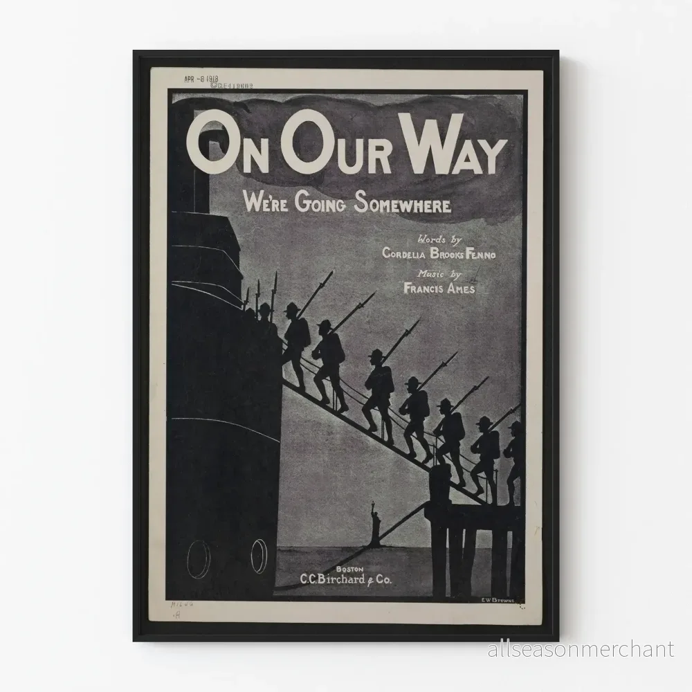 Vintage militärposter 'På väg någonstans'