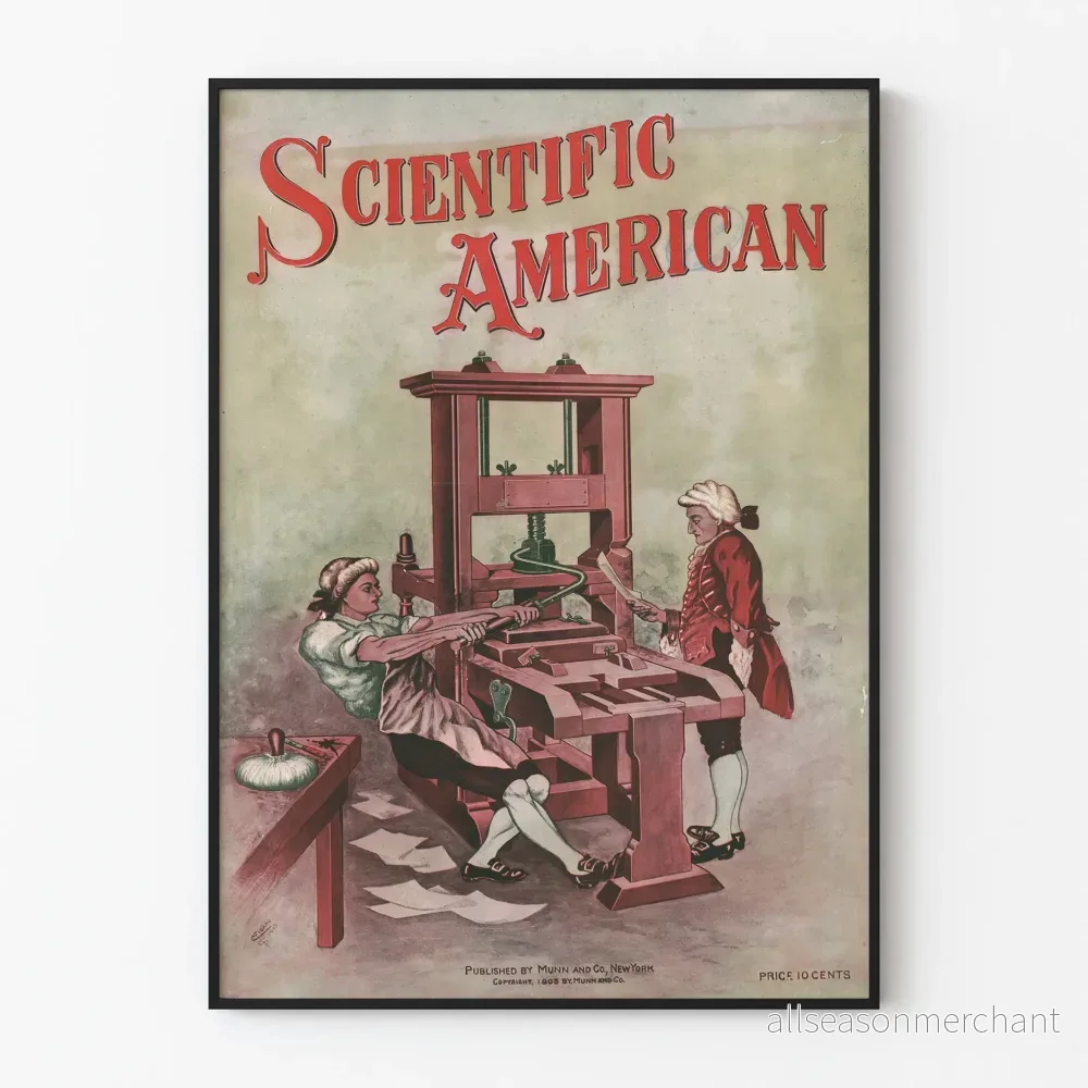 Vintageposter Scientific American - Historisk tryckpress