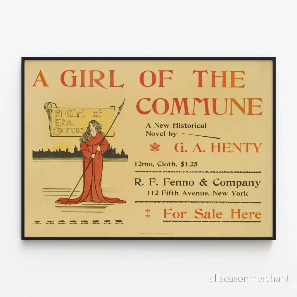 Vintageposter A Girl of the Commune - Grafisk illustration för väggdekoration