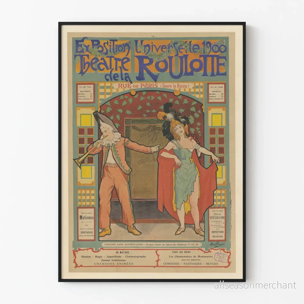 Affisch Världsutställningen 1900 Teatern Roulotten Affisch Världsutställningen 1900 Teatern Roulotten